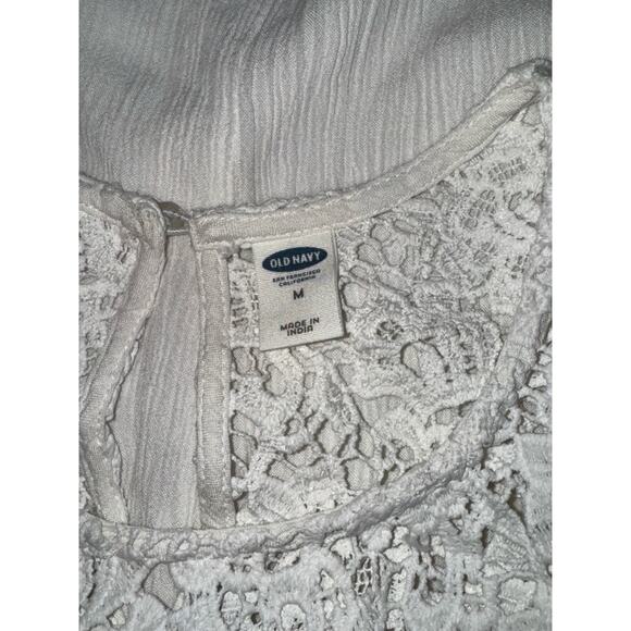 Old Navy White Midi Dress with Lace Neck, Size M - Picture 7 of 8